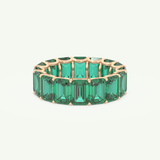 8.91 TCW Emerald Shaped May-Emerald Birthstone Wedding Band 7