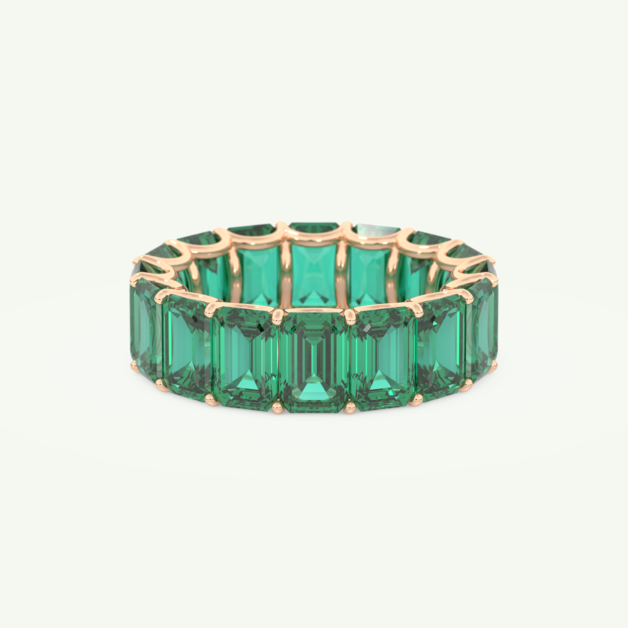 8.91 TCW Emerald Shaped May-Emerald Birthstone Wedding Band 7