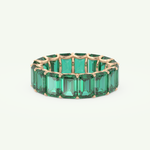 8.91 TCW Emerald Shaped May-Emerald Birthstone Wedding Band 8