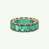 8.91 TCW Emerald Shaped May-Emerald Birthstone Wedding Band 8