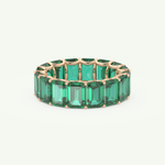 8.91 TCW Emerald Shaped May-Emerald Birthstone Wedding Band 9