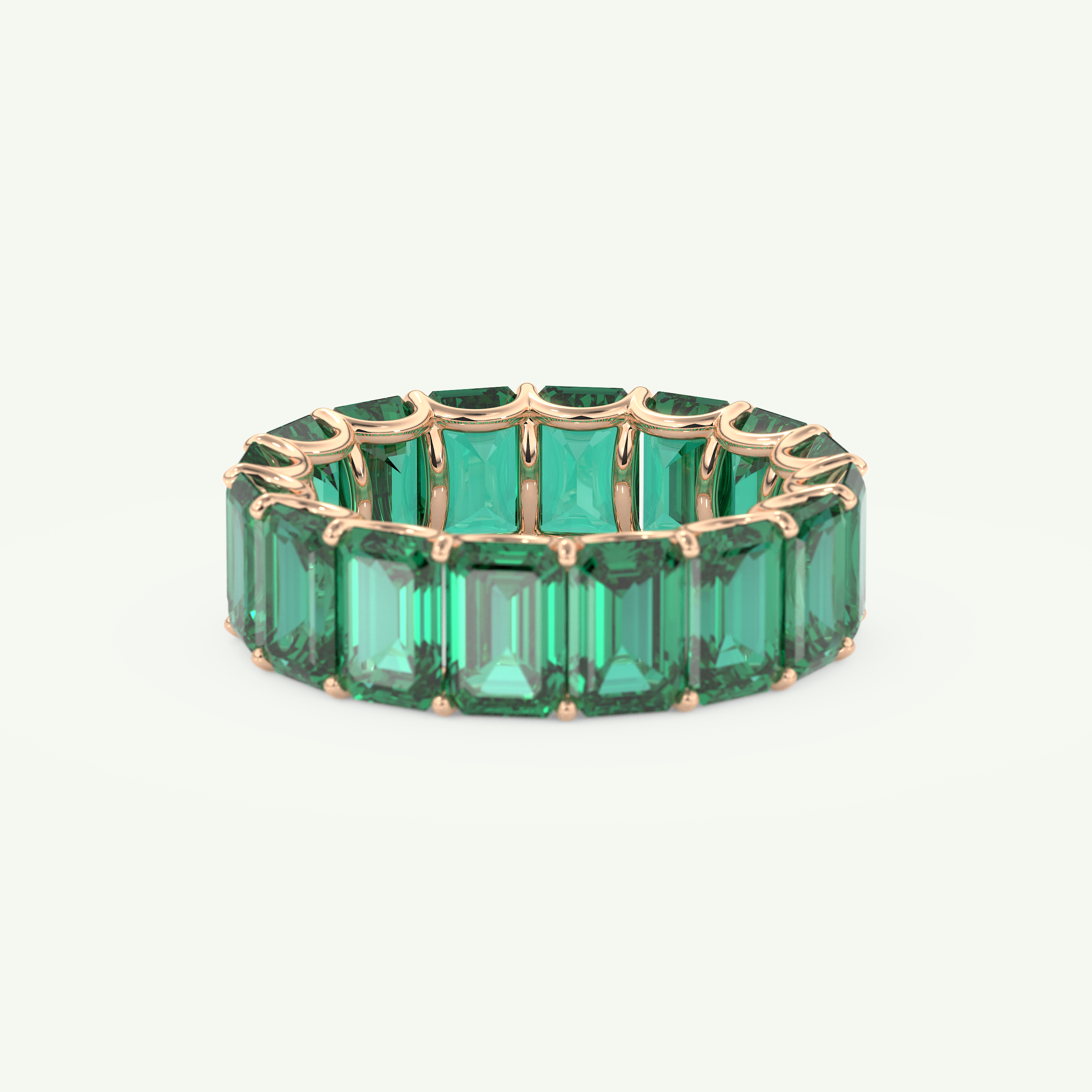 8.91 TCW Emerald Shaped May-Emerald Birthstone Wedding Band 9