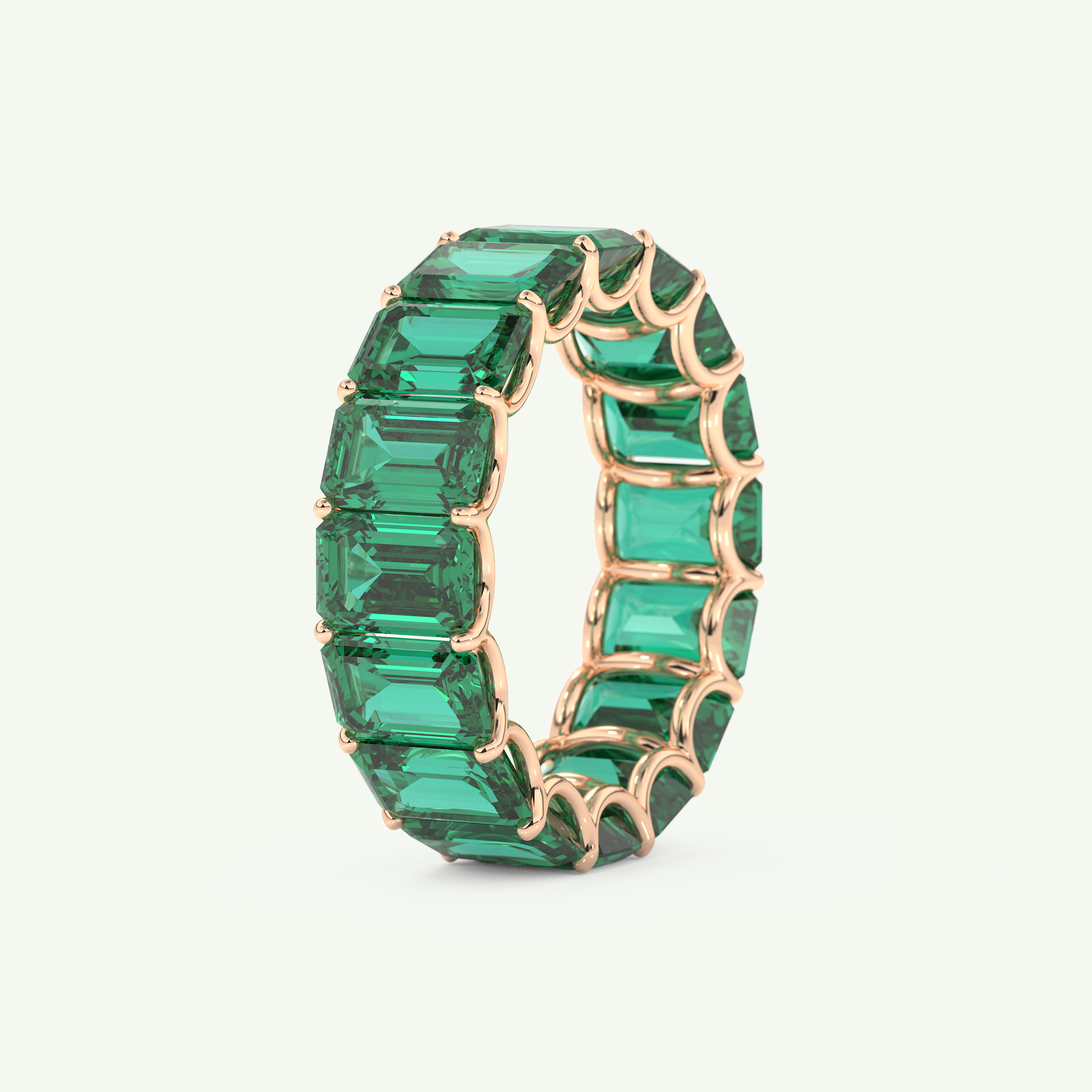 8.91 TCW Emerald Shaped May-Emerald Birthstone Wedding Band 10