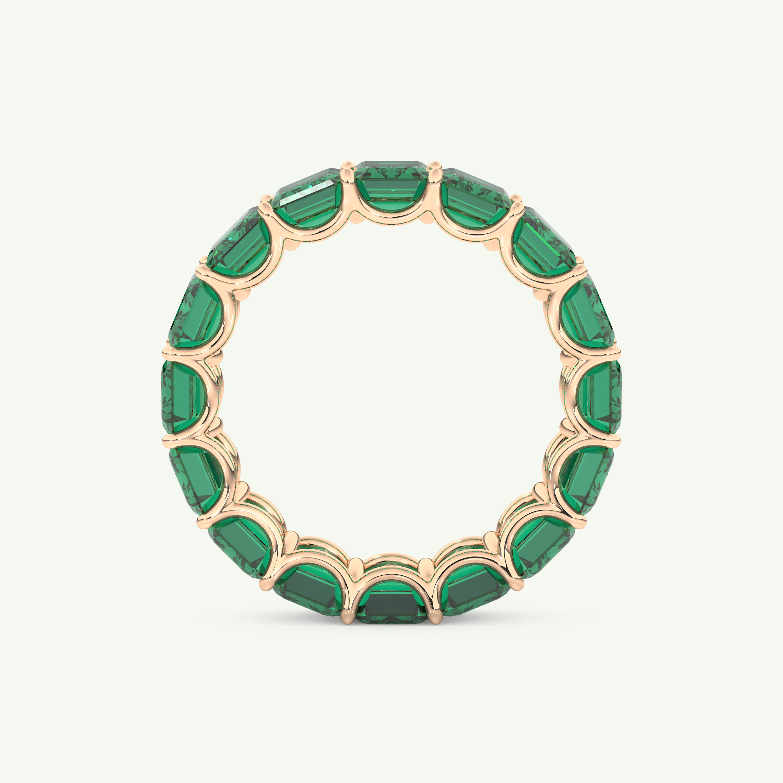 8.91 TCW Emerald Shaped May-Emerald Birthstone Wedding Band 11