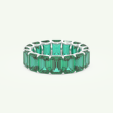 8.91 TCW Emerald Shaped May-Emerald Birthstone Wedding Band 13