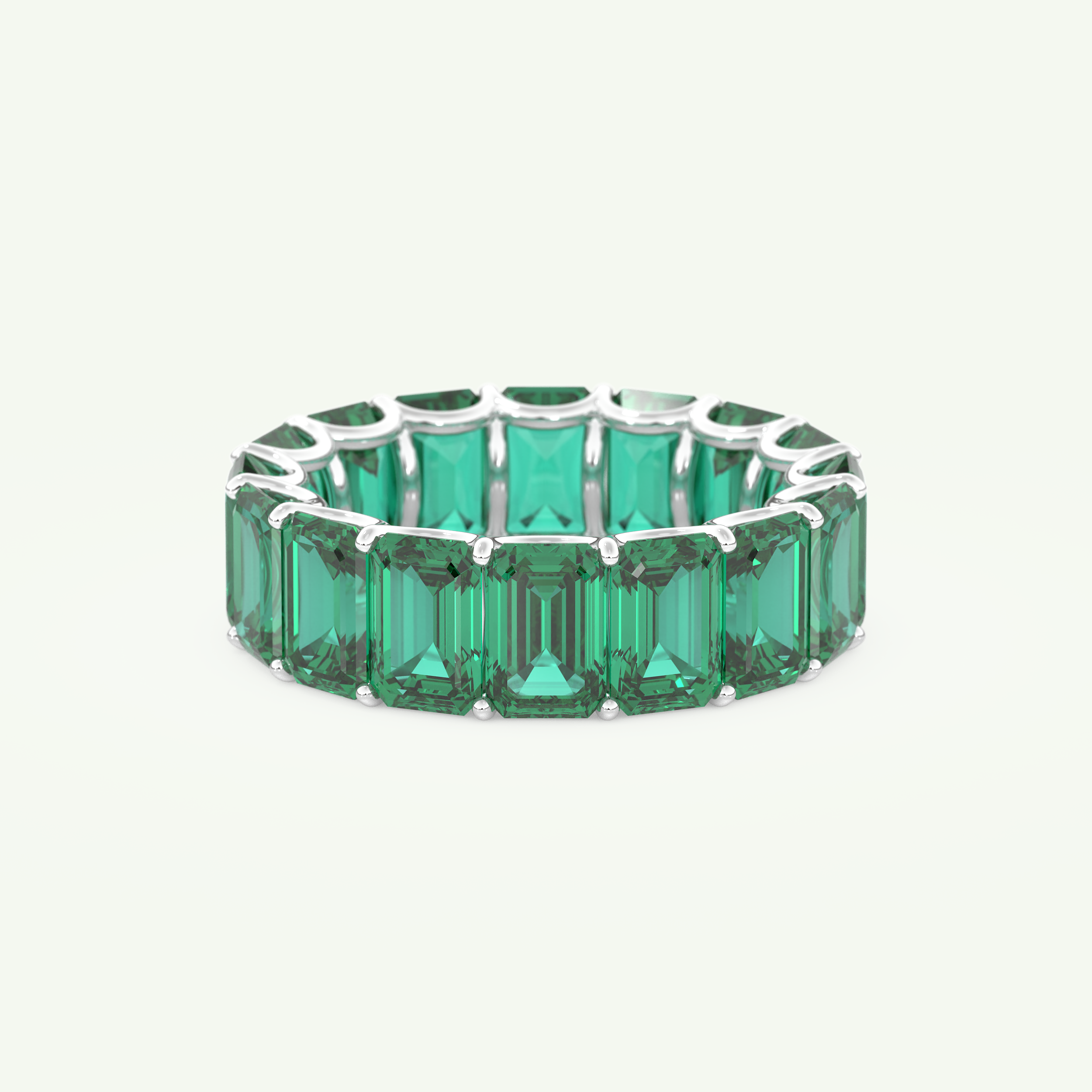 8.91 TCW Emerald Shaped May-Emerald Birthstone Wedding Band 13