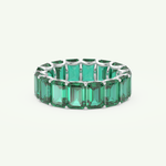 8.91 TCW Emerald Shaped May-Emerald Birthstone Wedding Band 14