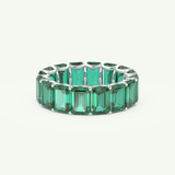 8.91 TCW Emerald Shaped May-Emerald Birthstone Wedding Band 14