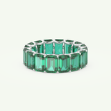 8.91 TCW Emerald Shaped May-Emerald Birthstone Wedding Band 15