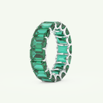 8.91 TCW Emerald Shaped May-Emerald Birthstone Wedding Band 16