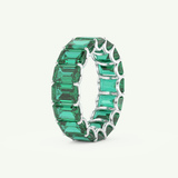8.91 TCW Emerald Shaped May-Emerald Birthstone Wedding Band 16