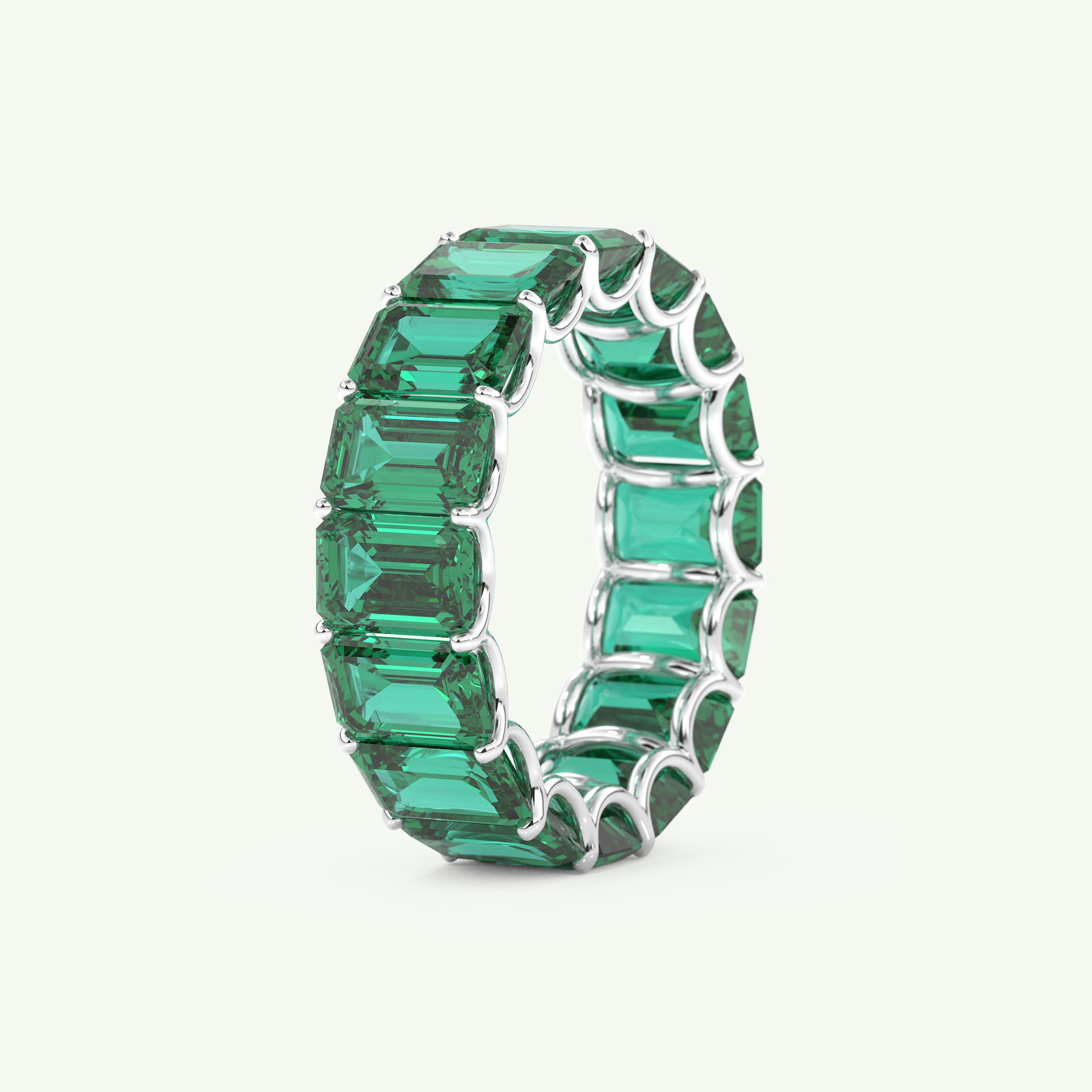 8.91 TCW Emerald Shaped May-Emerald Birthstone Wedding Band 16
