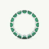 8.91 TCW Emerald Shaped May-Emerald Birthstone Wedding Band 17