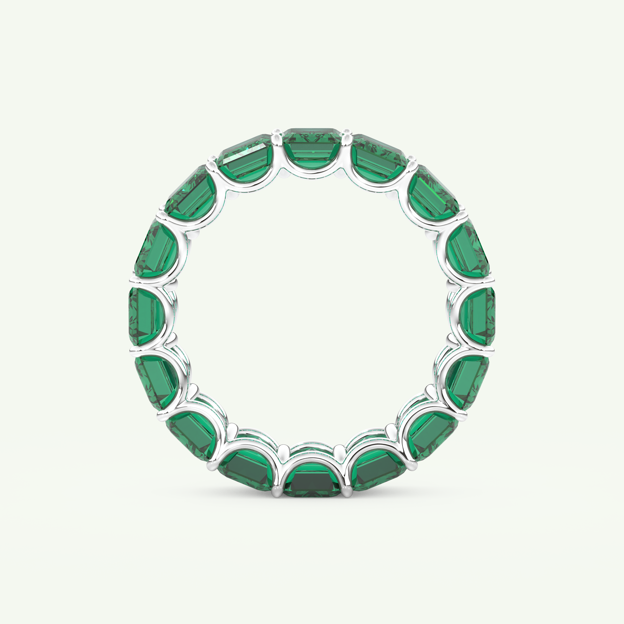 8.91 TCW Emerald Shaped May-Emerald Birthstone Wedding Band 17