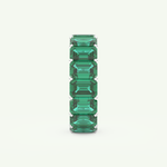 8.91 TCW Emerald Shaped May-Emerald Birthstone Wedding Band 18