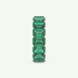 8.91 TCW Emerald Shaped May-Emerald Birthstone Wedding Band 18