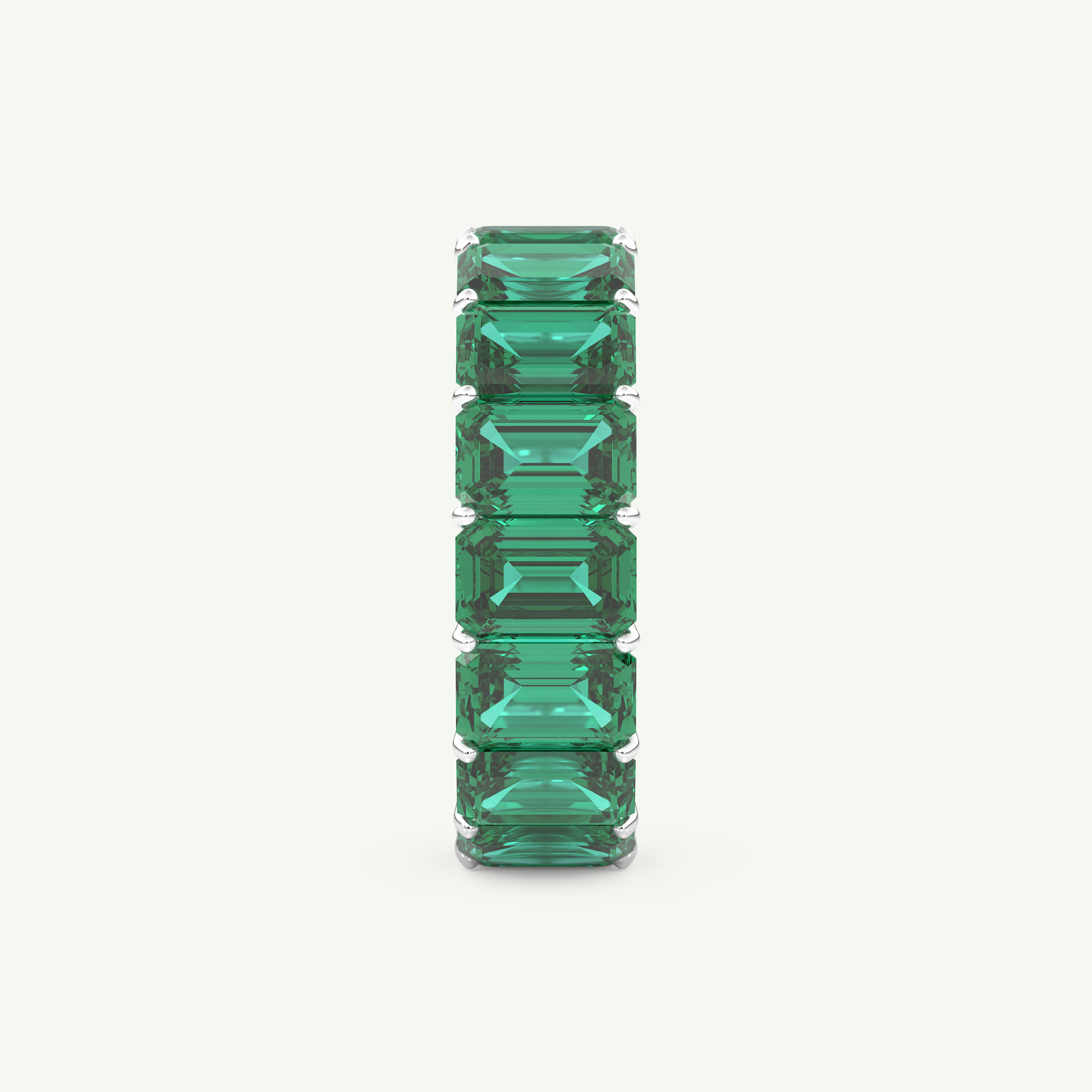 8.91 TCW Emerald Shaped May-Emerald Birthstone Wedding Band 18