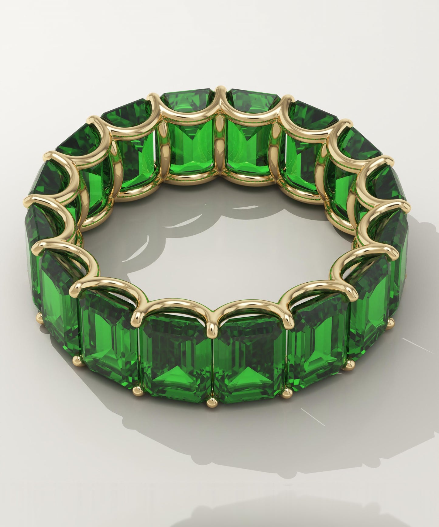 8.91 TCW Emerald Shaped May-Emerald Birthstone Wedding Band