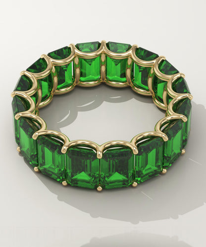 8.91 TCW Emerald Shaped May-Emerald Birthstone Wedding Band