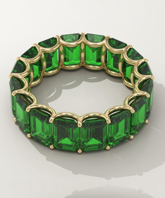 8.91 TCW Emerald Shaped May-Emerald Birthstone Wedding Band