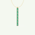 0.18 TCW Baguette Straight May-Emerald Birthstone Necklace 1