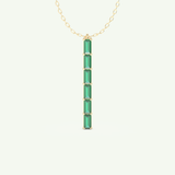 0.18 TCW Baguette Straight May-Emerald Birthstone Necklace 1