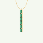 0.18 TCW Baguette Straight May-Emerald Birthstone Necklace 2
