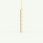0.18 TCW Baguette Straight May-Emerald Birthstone Necklace 3