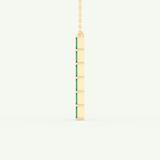 0.18 TCW Baguette Straight May-Emerald Birthstone Necklace 3
