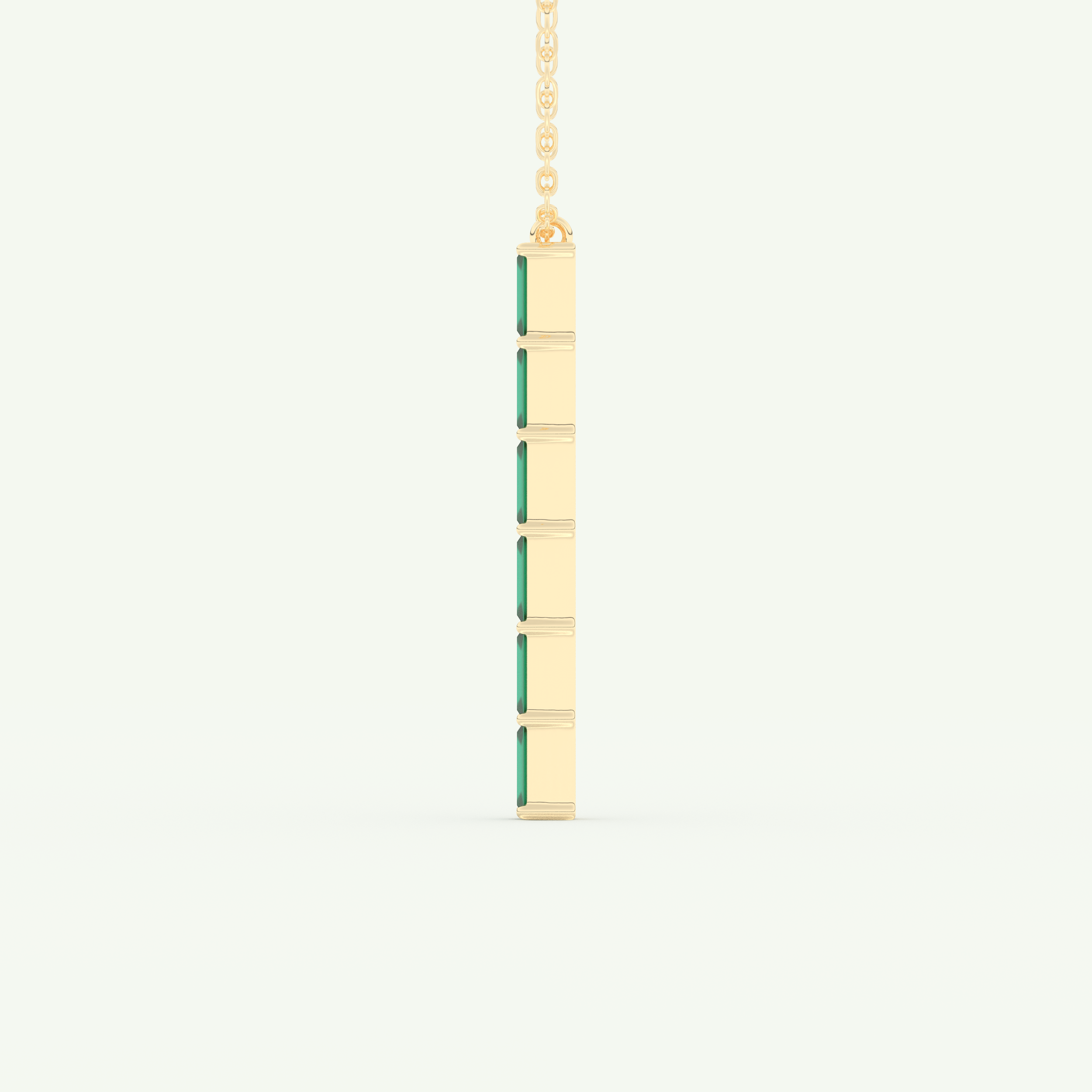 0.18 TCW Baguette Straight May-Emerald Birthstone Necklace 3