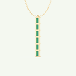 0.18 TCW Baguette Straight May-Emerald Birthstone Necklace 4
