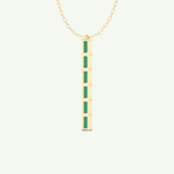 0.18 TCW Baguette Straight May-Emerald Birthstone Necklace 4
