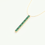 0.18 TCW Baguette Straight May-Emerald Birthstone Necklace 5