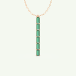0.18 TCW Baguette Straight May-Emerald Birthstone Necklace 6