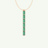 0.18 TCW Baguette Straight May-Emerald Birthstone Necklace 6