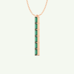 0.18 TCW Baguette Straight May-Emerald Birthstone Necklace 7