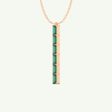 0.18 TCW Baguette Straight May-Emerald Birthstone Necklace 7