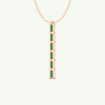 0.18 TCW Baguette Straight May-Emerald Birthstone Necklace 9
