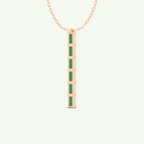 0.18 TCW Baguette Straight May-Emerald Birthstone Necklace 9