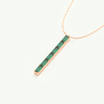 0.18 TCW Baguette Straight May-Emerald Birthstone Necklace 10