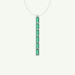 0.18 TCW Baguette Straight May-Emerald Birthstone Necklace 11