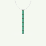 0.18 TCW Baguette Straight May-Emerald Birthstone Necklace 11
