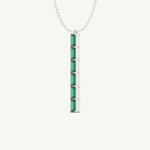 0.18 TCW Baguette Straight May-Emerald Birthstone Necklace 12
