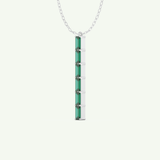 0.18 TCW Baguette Straight May-Emerald Birthstone Necklace 12