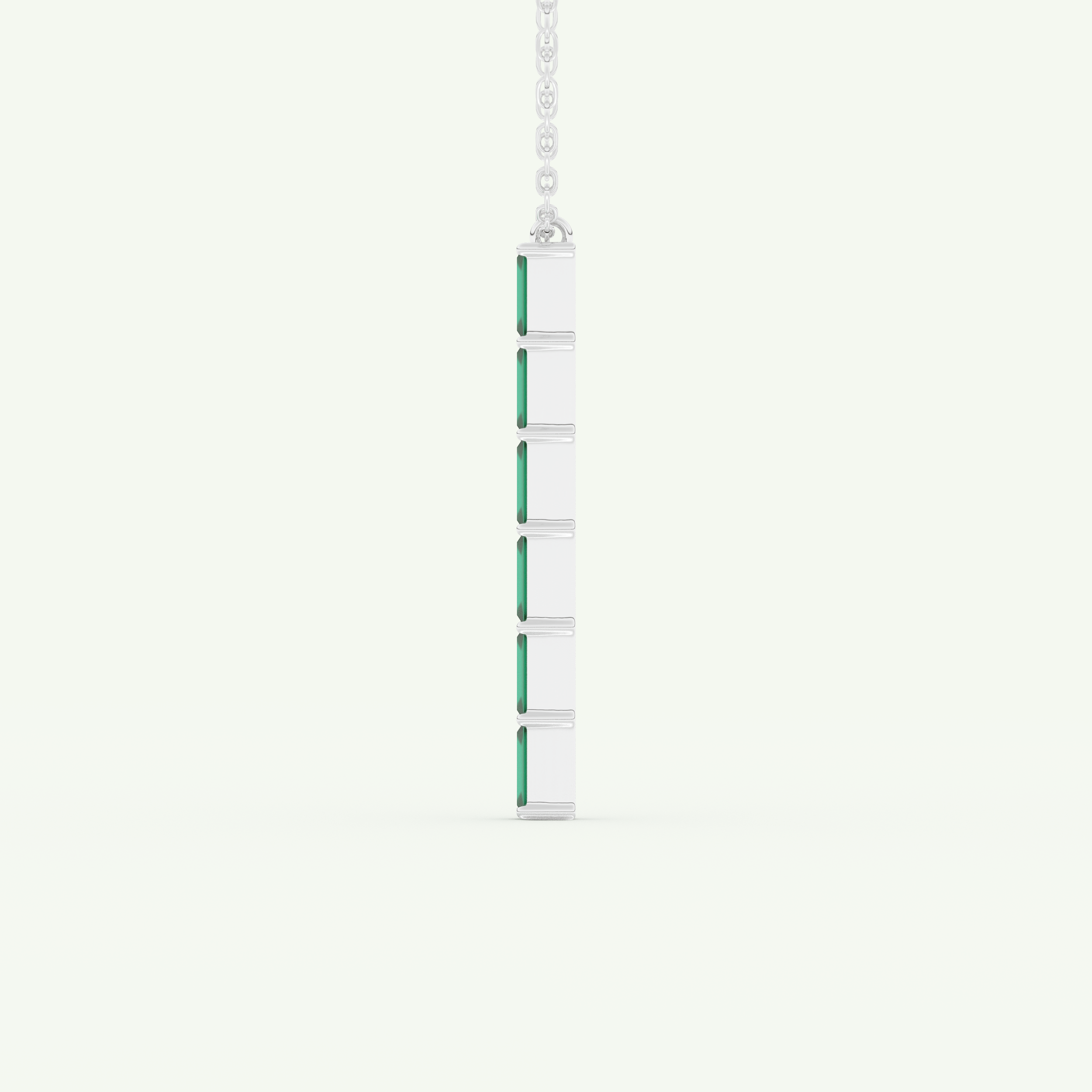 0.18 TCW Baguette Straight May-Emerald Birthstone Necklace 13