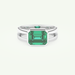 2.56 CT Emerald Cut May-Emerald Solitaire Birthstone Engagement Ring 13