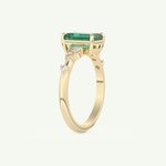 1.67 CT Emerald Cut Pave May-Emerald Birthstone Engagement Ring 4