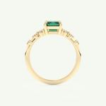 1.67 CT Emerald Cut Pave May-Emerald Birthstone Engagement Ring 5