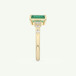 1.67 CT Emerald Cut Pave May-Emerald Birthstone Engagement Ring 6
