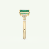 1.67 CT Emerald Cut Pave May-Emerald Birthstone Engagement Ring 6